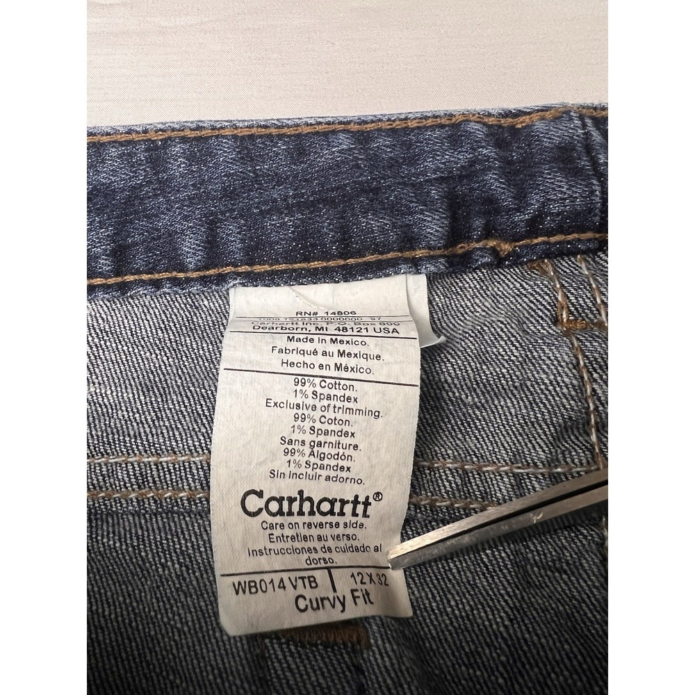 Carhartt Jeans Curvy Fit Mid-Rise Boot Cut Blue Workwear Western Women's 12x32 - Picture 4 of 13